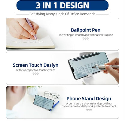 100 Pcs Inspirational Pens Batch, Motivational Ballpoint Pen with Writing Touch Screen And Mobile Phone Stand 3-in-1, Black Ink Office Encouraging Quotes, Office School Supplies Inspirational Gifts