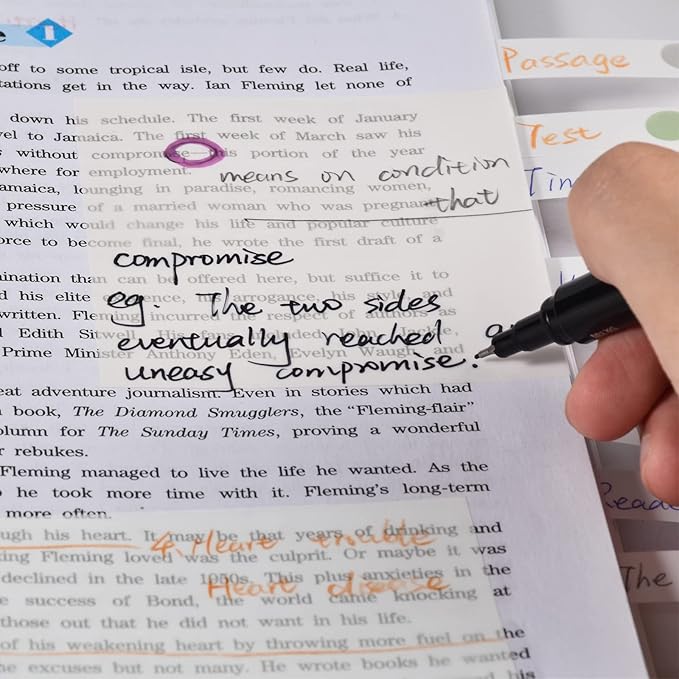 BAYTORY 700 Sheets Transparent Sticky Notes, Clear White Waterproof 3 x 3 inch See Through Memo Pad, Self-Adhesive Translucent Writable Index Tabs for Annotating Book, Office & School Study Supplies