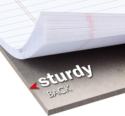 KAISA Small Legal Pads 5" x 8" Note Pads, Narrow Ruled Writing Pads, 50 Sheets Perforated Notepads, 20lb Heavyweight Rigid Back Premium Legal Pads, White Paper Pads, 12Pads