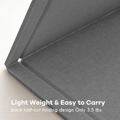 Large Bulletin Board - 60 x 36 Inches, Decorative Felt Pin Board for Wall - 5' x 3' Foldable Photo Display Board with Self-Adhesive Tape, Includes 20 Push Pins - Gray