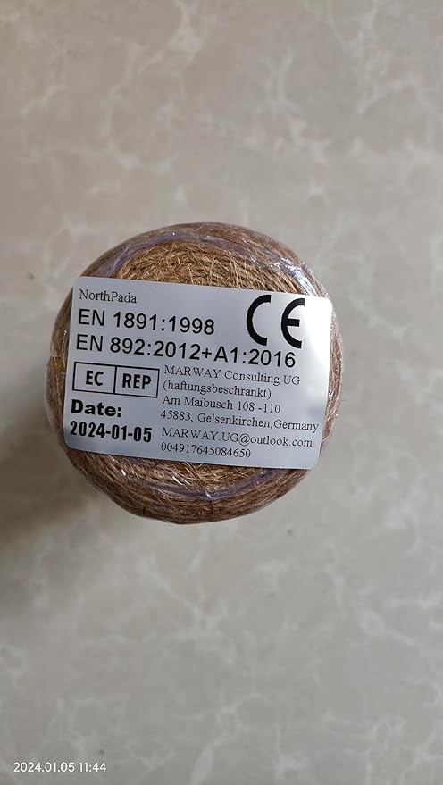 1/8 in (3mm) x 328 ft (100Meter) Natural Sisal Hemp Rope Heavy Duty Thick Twine for Cat Scratcher Post Tree, Garden, Binding, Crafts Packing Material