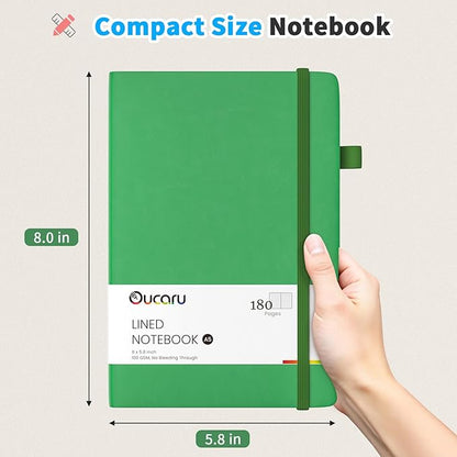 Lined Journal Notebook, 4 Pack, 180 Pages, A5 Journals for Writing, 100 GSM Thick Paper, Small Notebooks Daily Journal for Women Men Work, Business, School, Travel Supplies