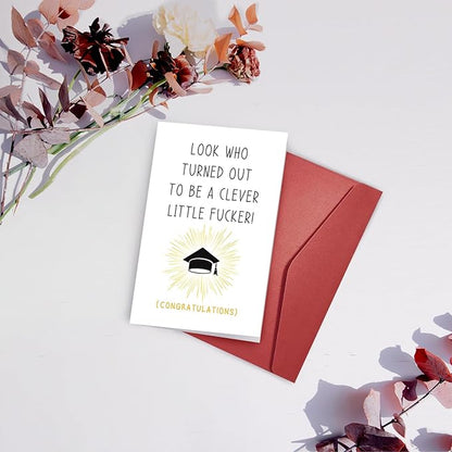 SuperShunhu Funny Graduation Card for Him Her, Graduation Gifts for University, College, PHD, Law School or More, Humorous Congrats Grad Card