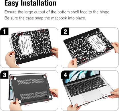 Fintie Case for MacBook Air 13.6 Inch A3113 A2681 (2022 2023 2024 Release) - Snap On Hard Shell Cover for MacBook Air 13.6" M2 M3 Chip with Liquid Retina Display and Touch ID (Composition Book)