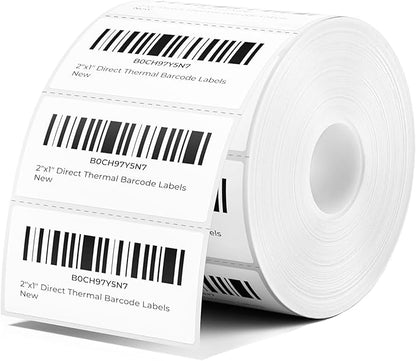 2"x1" Direct Thermal Labels, Barcode Address Shipping Thermal Label Stickers, White Thermal Printer Labels for UPC (1000 Labels/ 1roll, 6 roll, 2"x1")