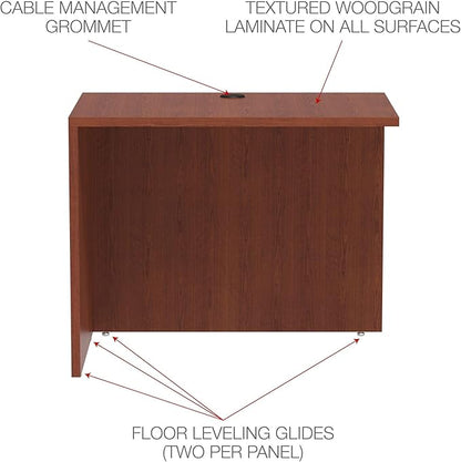 Alera ALEVA353624MC Valencia Series 35 in. x 23-5/8 in. x 29-1/2 in. Reversible Return/Bridge Shell - Medium Cherry