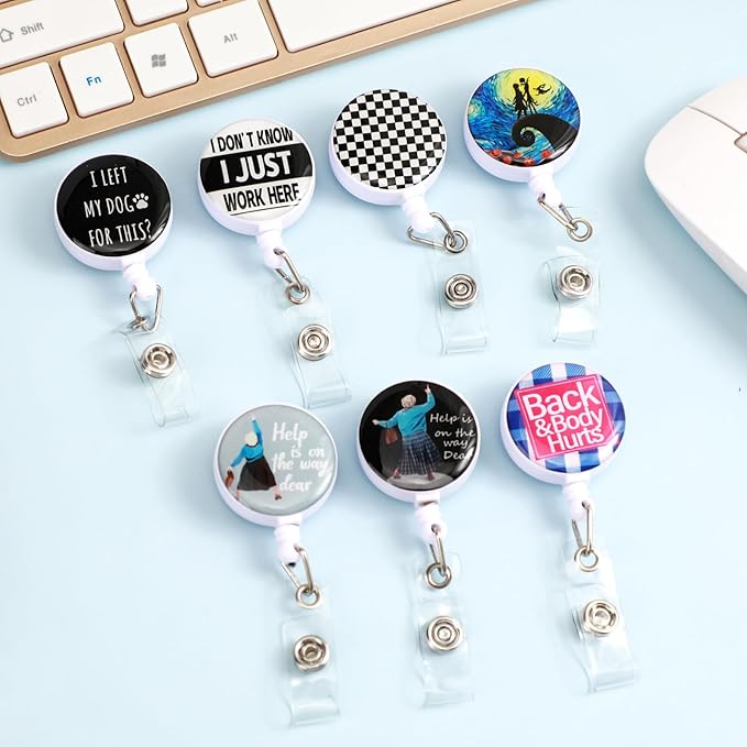 Dog Paw Badge Reels Holder Retractable with ID Clip for Nurse Name Tag Card Nursing for Doctor Teacher Student Employee Office Medical Work 2