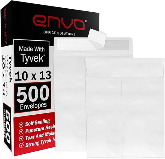 10x13 Envelopes, Catalog Envelopes 10x13, Catalog Mailer, Catalog Envelopes, Self Sealing Closure, Strong Material, 14 lb., Puncture, Tear & Moisture Resistant (500 Pack)