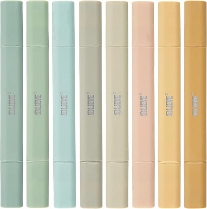 BLIEVE- Aesthetic Bible Highlighters No Bleed Through Assorted Colors, Cute Highlighter Dual Tip For Journaling Supplies And School Accessories, Bible Highlighters And Pens No Bleed (BOHO EARTH)