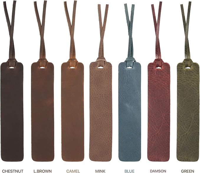 Londo Genuine Leather Handmade Bookmark (Set of 2) (Knotted, Chestnut)