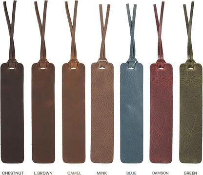 Londo Genuine Leather Handmade Bookmark (Set of 2) (Knotted, Green)