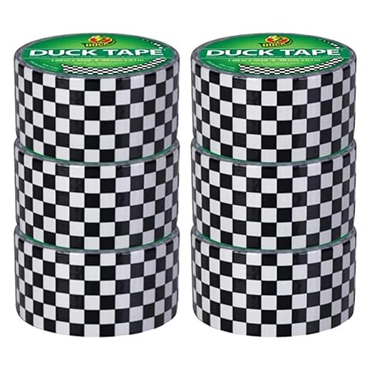 Duck Brand Duck Printed Duct Tape, 6-Roll, Checker (280410_C)