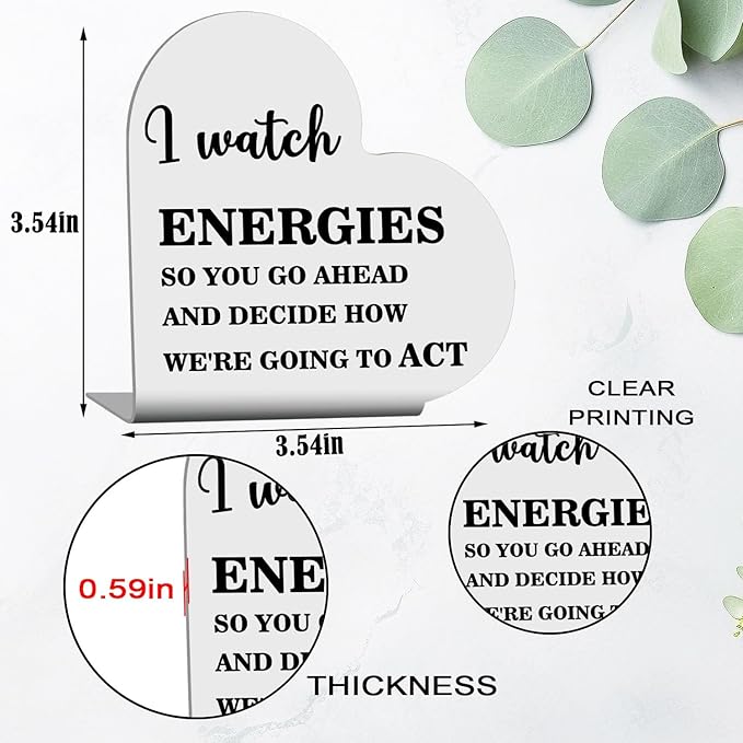 Funny Office Decor,Office Desk Accessories for Women Men,New Job Gifts for Friend Colleague Coworker,Cute Office Quote Sign - I Watch Energies Sign