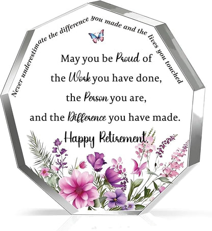 Retirement Gifts for Women Acrylic Plaque Bookmark Set Birthday Gifts for Retire Personalised Thank You Keepsake Bookmarker Collegues Friends Grandma Nana Christmas Appreciate Gifts for Her