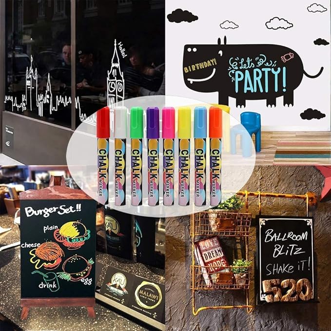 Tabletop Chalkboard Sign with Easel (11x13) + 8 Brilliant Liquid Chalk Markers | Hanging or Freestanding Framed Chalkboard with Hand Crafted Sweetheart Frame - Multipurpose Small Chalkboard Sign