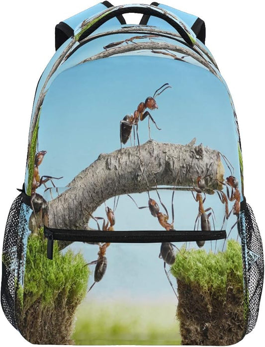 Blueangle Ant Team Backpack for Boy Girl Teens, Water Resistant School Backpack Lightweight Bookbag Casual Backpack
