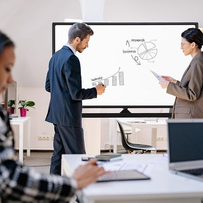 Dry Erase Whiteboard Easel on Wheels - TANKEE 70" x 36" Large Double Sided Mobile Whiteboard, Reversible Magnetic Rolling White Board for Home Office Classroom, Flip Chart Holders and Paper Pad