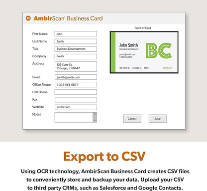 Ambir PS667 Card Scanner with Business Card Software