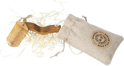 Handmade Wooden Book Page Holder - Wooden Thumb Bookmark - Novel Reading Accessories, Book Gadgets, Presents for Readers, Book Lovers Gifts, Bookworm (Ash + Stain)