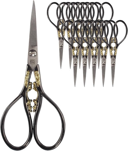 JubileeYarn Scrollwork Embroidery Craft Scissors - Black - 10 Scissors