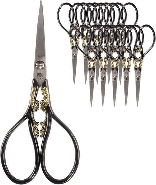 JubileeYarn Scrollwork Embroidery Craft Scissors - Black - 10 Scissors