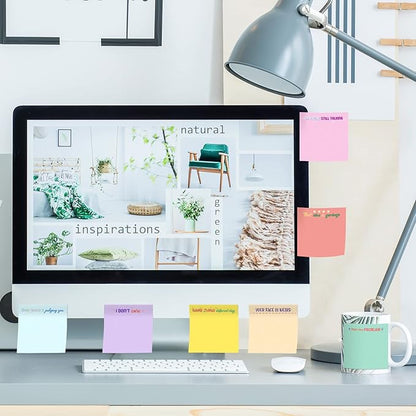 12 Pieces Snarky Office Sticky Notes Funny Note Pads Work Sucks Complaining Quotes Vibrant Negative Passive Office Notepads Adhesive Memo Pad for Colleague Supplies, 3 x 3 Inch(Cute Style)