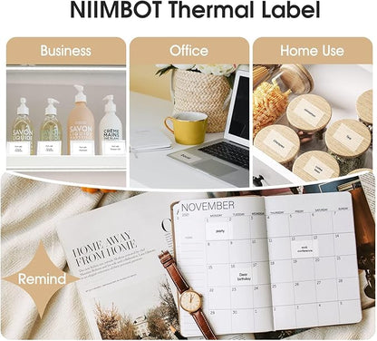 NIIMBOT Labels, 2'' x 3.15'' (50x80mm) Thermal Sticker Label, Waterproof Price/Memo Labels for NIIMBOT B1/B21/B3S/K3 Label Printer, 1 Roll of 95 Self-Adhesive Thermal Labels (Clear)