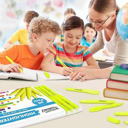 Duchong 30 Yellow Highlighters, Chisel Tip Dry-Quickly Highlighter Markers, Highlighter Bright Colors for Adult Kids, Office Classroom Must Have, School Supplies for Teachers