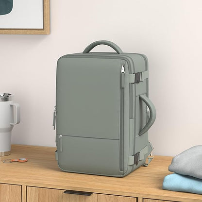 Travel Backpack For Women Men Flight Approved, Carry-on Backpack Bag Luggage, Personal Item Backpack Bag, Laptop Backpack Casual Daypack, Travel Essentials Must Haves, Olive-green