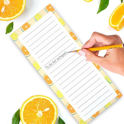 9 Pack Magnetic Notepads for Refrigerator, Magnetic Notepads for Refrigerator, Fruit Design Magnetic Grocery List Pad for Fridge, Full Magnet Back Shopping Lists, 25 Sheets Per Note Pads