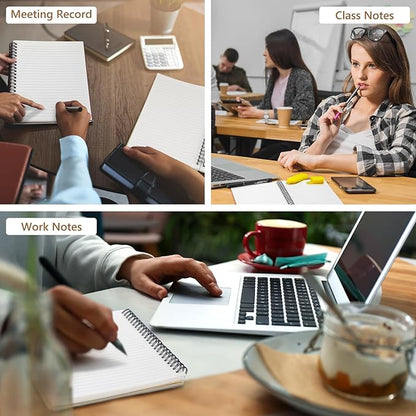 Fuutreo 24 Pcs Spiral Notebook for Work A5 8.3 x 5.7 Inch College Ruled Spiral Journal Notebook Kraft Cover, 12 Color, 60 Sheets, 120 Pages for Office School Supplies(Nuts Color)