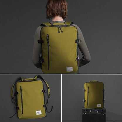 Travel Backpack 21L Minimalist Casual Small Carry-on Daypack 15-inch Laptop Notebook, Overnight Weekender Dark Yellow Mustard