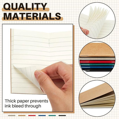 Outus 36 Pcs Pocket Notebook Mini Journal 2.5" x 4" Kraft Paper Mini Notepad Bulk Softcover Pocket Notepad Memo Diary Subject Notebooks for Student Traveler School(Multicolor)