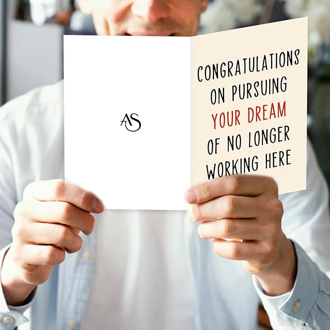 Asmallgf Funny Retirement Card Gifts for Boss Coworker, Humor Leaving Farewell Card for Women Men, Goodbye Gifts, Resignation Card