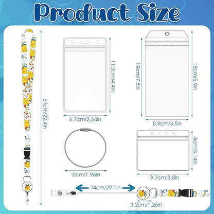 6 Pack Cruise Ship Lanyards, Cruise Lanyards for Ship Key Cards with Waterproof ID Holder Cruise Luggage Tags Retractable Badge Reel & Detachable Buckle for Cruise Essentials (Cruise Ducks)
