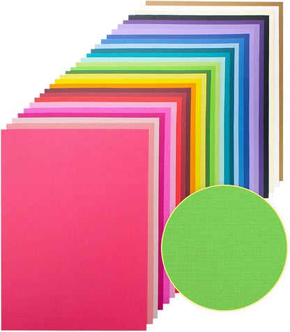 120 Sheets Color Textured Cardstock 28 Assorted Colors 250 gsm Faint Texture, Single-Sided Printed Colored Paper, Premium Thick Card Stock for Card Making, Scrapbooking, Craft, Decor