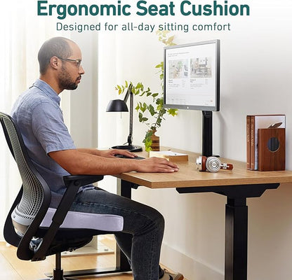 Seat Cushions for Office Chairs - Pressure Relief Seat Cushion with a Storage Bag - Car Seat Cushions for Pressure Relief, Tailbone Pain, Sciatica & Back Pain Relief (Light Purple)