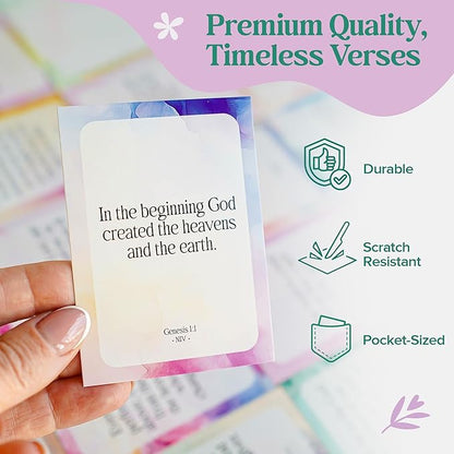 Premium Prayer Cards, 120 Mini Scripture Cards with Bible Verses, Inspirational Religious Christian Gifts for Women & Men