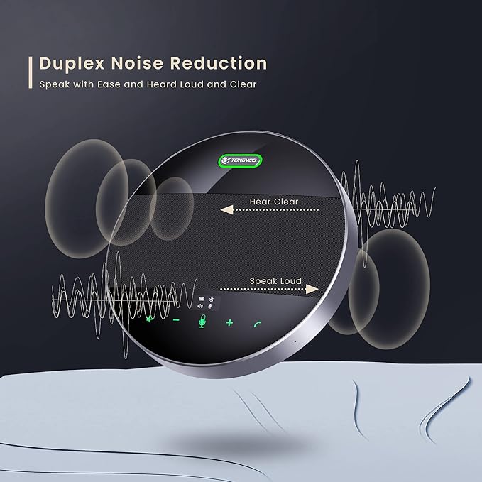 Bluetooth Conference Speaker and Microphone， Wireless Lound Speakerphone Portable for Car and Computer Home Office, Two Way Voice Clear, Compatible with Zoom, Teams, Skype