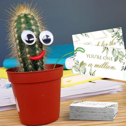 Jinei 300 Inspirational Affirmation Cards Positive Motivational Cards Small Mini Encouragement Quotes for Women Mother's Day Church(Eucalyptus)