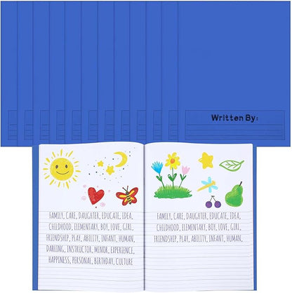 Henoyso 12 Pcs Primary Composition Notebook K-2 9 3/4 x 7 1/2 Inch Primary Journal Blank Writing Book for Kid to Write Draw and Journal 60 Page Notebook Back to School Supplies (Royal Blue)