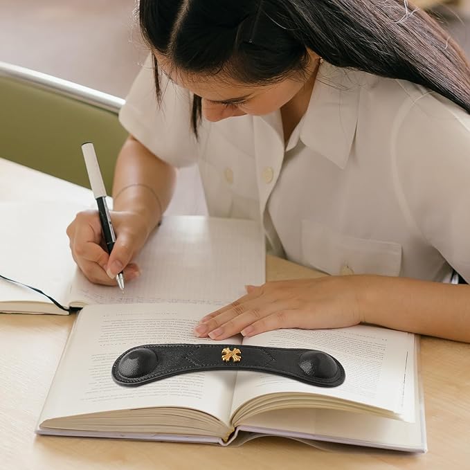 Book Weight Page Holder Wooden Thumb Book Open Holder Weighted Bookmark Corner Reading Book Accessories Gift for Writer Reader (Black Weight Page Holder+Thumb Page Holder Coffee)