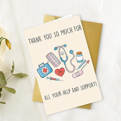 OJsensai Funny Thank You Card for Doctor Nurse, Cute Nursing Preceptor Gifts, Medical Staff Appreciation, Doctor Day for Him her