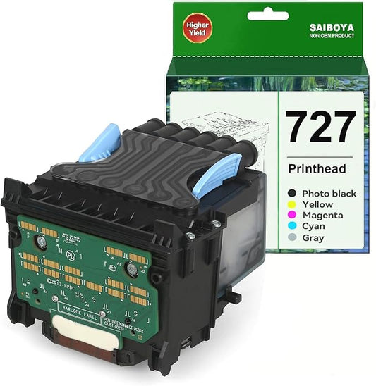 727 Printhead (B3P06A) Kit Replacement for Designjet T1500 T1530 T2500 T2530 T3500 T920 T930 Printers 727 Printer Head (Upgrade Chip),50000+ Pages