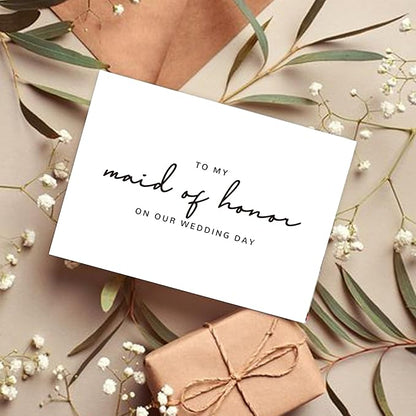 Maid of Honor Proposal Gifts for Wedding Day, To My Maid of Honor On Our Wedding Day Cards.（Maid of Honor B）