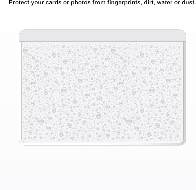 Clear Adhesive 4" x 6" Index Card Pockets with Top Open for Loading, 50 Pack, Plastic Labels Holders for Storage Bins and Library Card, Organizing and Protecting Your Index Cards or Photos