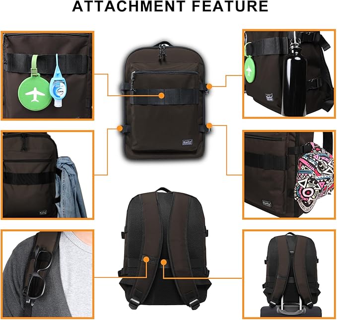 Travel Backpack 17L Lightweight Casual Small Carry-on Daypack 15-inch Laptop Notebook, Underseat Overnight Weekender, Khaki Green