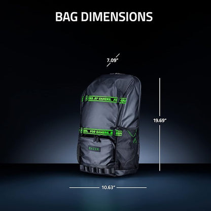 Razer Scout 16" Gaming Laptop Backpack: Lightweight Travel Carry On Computer Bag - Water Resistant - Fits 16 inch Notebook - Black
