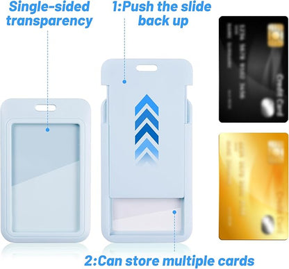 9 in 3 Sets Blue White Green Retractable Lanyard for ID Badge Lanyard with ID Holder Breakaway Lanyard School Silicone Beaded Lanyard Cute