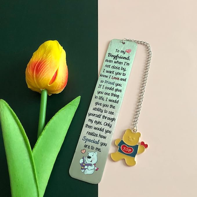 Boyfriend Bookmarks Birthday Gift Man Christmas Encourage Bookmark Valentines Day Distance I Love You Present Appreciate Engagement Teens Love Reminder Keepsakes Sweet I Love Proud of You for Him